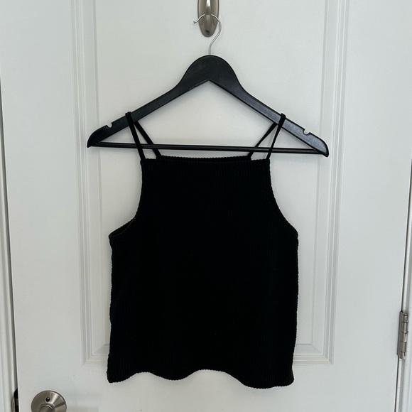 Madewell Seersucker Apron Tank Top in Black - Picture 4 of 9